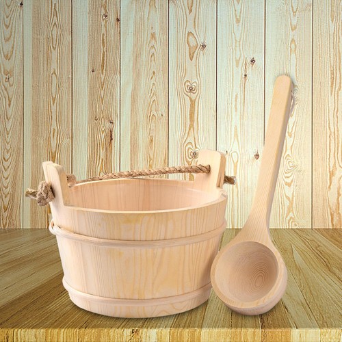 Wood sauna bucket and - wood,