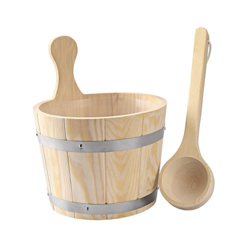 Sauna bucket and - sauna, ladle